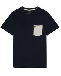 Lyle & Scott - Camiseta Con Bolsillo A Contraste Azul Marino Cove - Lyst