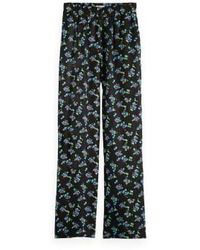 Scotch & Soda - Pansy Ikat Gia Mid Rise Wide Leg Printed Silky Trousers Xs - Lyst