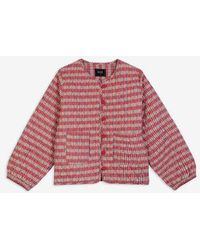 Lowie - & Blue Check Quilted Jacket S - Lyst