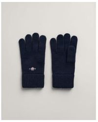 GANT - Blue Shield Wool Gloves 9930003 410 - Lyst