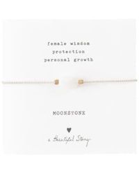 A Beautiful Story - Moonstone & Gemstone Card Bracelet 15-22cm - Lyst