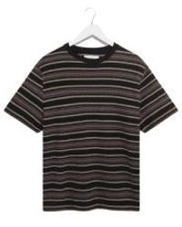 Wax London - Dean Ss T-Shirt in Brush Stripe Anthrazit von - Lyst