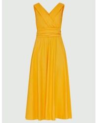 Marella - Yellow Long Fit And Flare Dress - Lyst