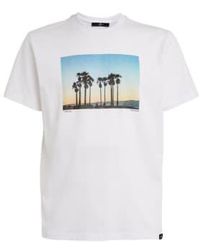 7 For All Mankind - Camiseta fotográfica blanca con estampado palmera jslm332gwp - Lyst