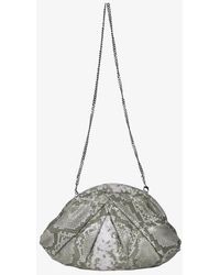 light pink contrast snake panel tote bag
