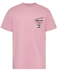 Tommy Hilfiger Tommy Modern Essential Signature T-Shirt – Broadway Pink