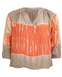 Costa Mani - Snake Tie Dye Blouse In Coral - Lyst