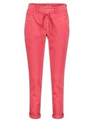 Red Button Trousers - Tessy Crop jogger Coral 34 - Lyst