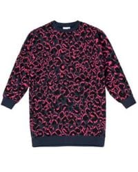Scamp & Dude - Navy With Black And Pink Shadow Leopard Oversized Tunic 6 - Lyst