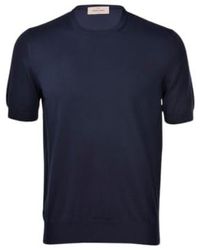 Gran Sasso - Enrico Crew Neck T-shirt 56 Navy - Lyst