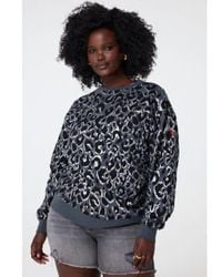 Scamp & Dude - : With Black And Silver Foil Leopard Oversized Sweatshirt - Lyst
