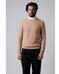 Daniele Fiesoli - Beige Wool Round Neck Sweater Large - Lyst