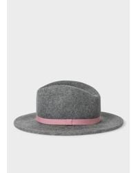 Paul Smith - Fedora Hat With Pink Band Small - Lyst