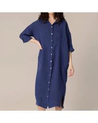 Sahara - Linen Shirt Dress Midnight M/l - Lyst