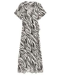 Suncoo - Cindia Wrap Over Dress In Creme Print From - Lyst