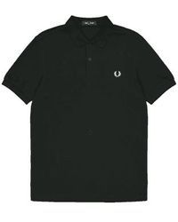 Fred Perry - Slim Fit Plain Polo Night & Snow White S - Lyst