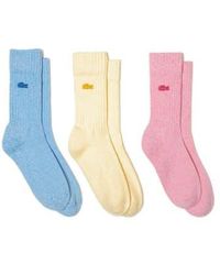 Lacoste - Sport Socks 3 Pack Ra6868 /pink/sky 39/42 - Lyst