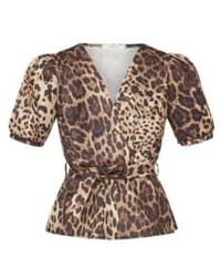 Sisters Point - Nasa Puff Sleeve Blouse Leopard Xs - Lyst