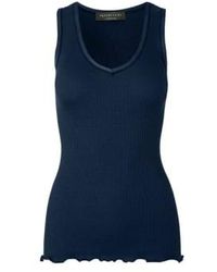 Rosemunde - Silk Top With Elastic Band Navy S - Lyst