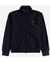 Fred Perry - Giacca sportiva in nylon brentham blu scuro - Lyst