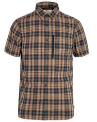 Fjallraven - Abisko Hike Short Sleeve Shirt Dark Navy / Buckwheat Brown Medium - Lyst