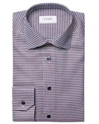 Eton - Contemporary Fit Hounds Tooth Check Platter Shirt 42 - Lyst