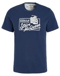 Barbour - Eddie T-shirt Oxford Navy M - Lyst