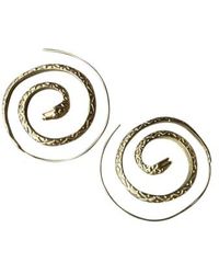 CollardManson - Plated 925 Silver Snake Spiral Earrings One Size - Lyst