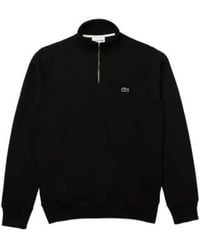 Lacoste - 1 2 sweatshirt mit reißverschluss sh 1927 schwarz - Lyst