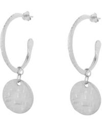 Ashiana - Silver Hoop And Coin Earrings - Lyst