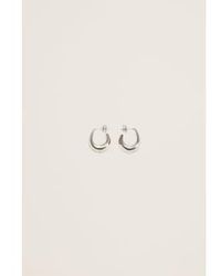 Lemaire - Curved Mini Drop Earings Silver Os - Lyst