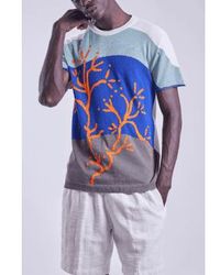 Daniele Fiesoli - Grünes und orange korallendruckdetail t -shirt - Lyst
