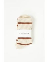 LE BON SHOPPE - Flax Stripe Boyfriend Socks Multi / Onesize - Lyst