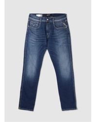 Replay - Herren anbass hyperflex original jeans in dunkelblau - Lyst