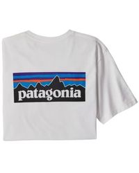 Patagonia - Camiseta P-6 Logo Responsibili Uomo White - Lyst