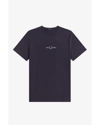 Fred Perry - Embroidered Logo T Shirt Dark Graphite - Lyst