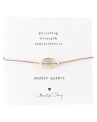 A Beautiful Story - Smokey Quartz & Gemstone Card Bracelet 15-22cm - Lyst