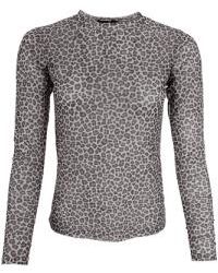 Black Colour - Blusa malla leopardo florence - Lyst