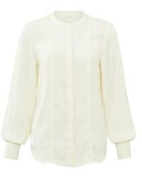 Yaya - Blouse With Balloon Sleeves And Scallop-edge - Lyst