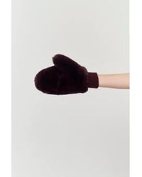 Jakke - Mira Faux Fur Gloves Burgundy One Size - Lyst