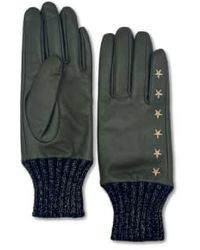 Nooki Design - Elvis Star Embroidered Leather Glove Khaki S/m - Lyst