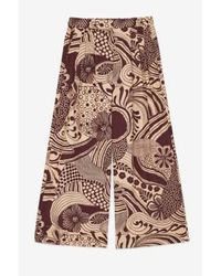 Ottod'Ame - Ottodame Printed Long Palazzo Pants Fico - Lyst