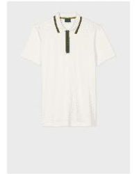 Paul Smith - Stripe Tiped Half Zip Short à manches Polo Taille: M, col - Lyst