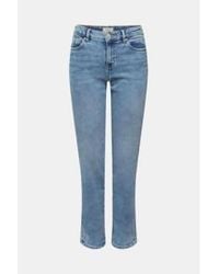 Esprit - High Rise Straight Jeans In Light Wash - Lyst