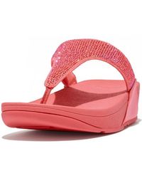 New Arrivals Fitflop Lulu Glitter Slides Black Glitter Lyst
