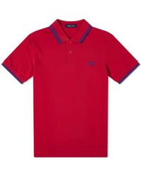 Fred Perry - Slim fit twin tipped polo & blue - Lyst