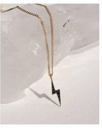 Zoe & Morgan - Zap Black Diamond Necklace One Size - Lyst