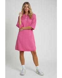 Native Youth - Rosa baumwolle open strick polo mini kleid - Lyst