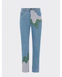 FANFARE - High Waisted Organic And Recycled Melt Patch Jeans - Lyst
