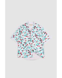Marni - Cuban Collar Printed Shirt Reverie Poplin Lily 46 - Lyst